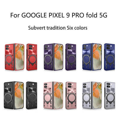 For Google Pixel 9 Pro Fold CD Texture Sliding Camshield Magnetic Holder Phone Case(Red) - Google Cases by buy2fix | Online Shopping UK | buy2fix