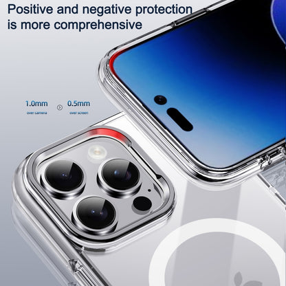 For iPhone 16 Pro Max Airbag PC Hybrid TPU Magsafe Phone Case(Clear Silver) - iPhone 16 Pro Max Cases by buy2fix | Online Shopping UK | buy2fix