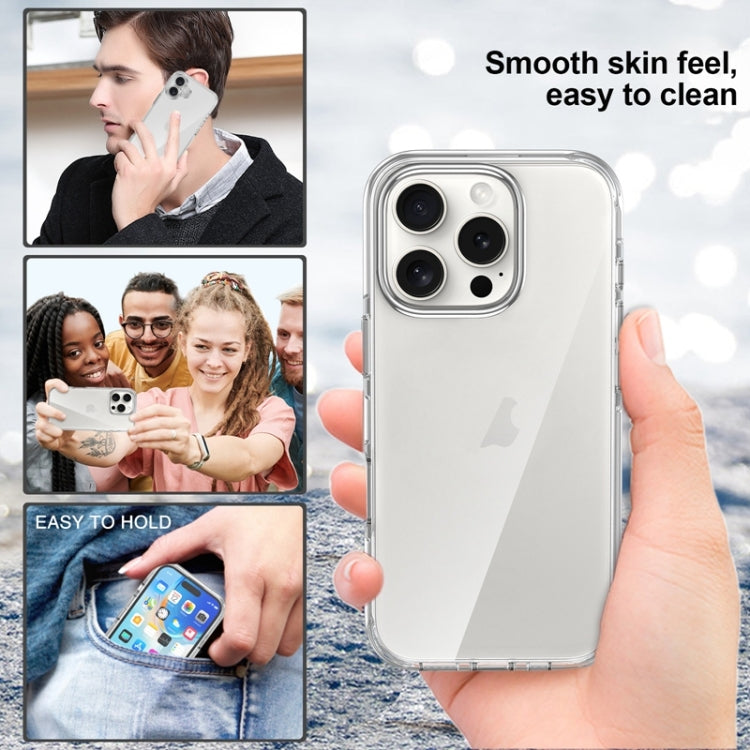 For iPhone 16 Plus Metal Buttons PC Hybrid TPU Phone Case(Transparent) - iPhone 16 Plus Cases by buy2fix | Online Shopping UK | buy2fix