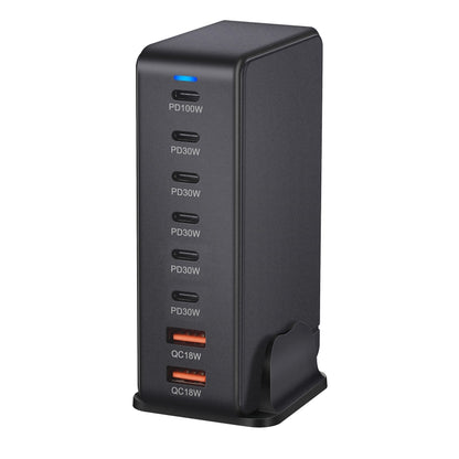 YMX-986 286W 6Type-C, 3USB 8-Ports Desktop Fast Charger, Plug Type:EU Plug(Black) - Multifunction Charger by buy2fix | Online Shopping UK | buy2fix