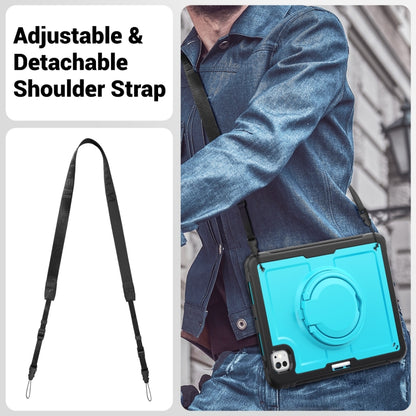 For iPad Pro 11 2024 Honeycomb Hybrid Tablet Case with Handle Holder & Strap(Light Blue) - iPad Pro 11 2024 Cases by buy2fix | Online Shopping UK | buy2fix