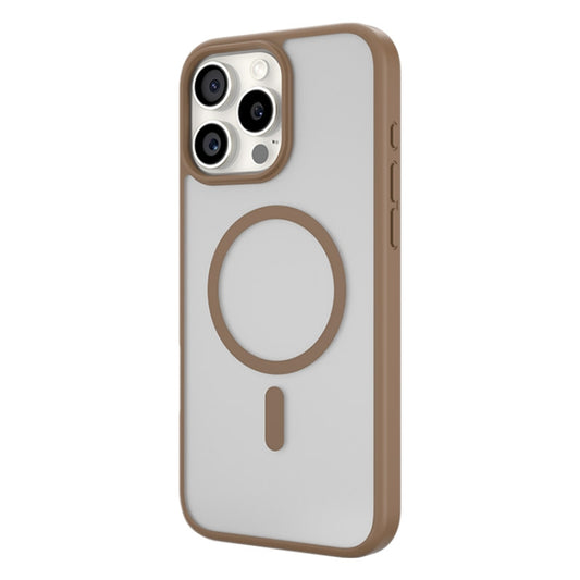 For iPhone 16 Pro Max TGVIS GRACE Series MagSafe Frosted Translucent Phone Case(Brown) - iPhone 16 Pro Max Cases by TGVIS | Online Shopping UK | buy2fix