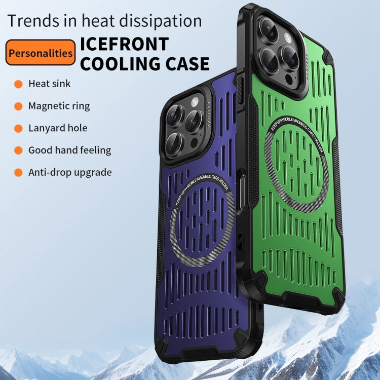 For iPhone 16 Ice Front Cooling MagSafe Magnetic Phone Case(Purple) - iPhone 16 Cases by buy2fix | Online Shopping UK | buy2fix