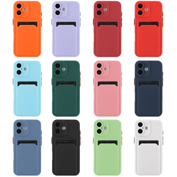 For iPhone 16 Plus Skin Feel Card Contrast Color Button TPU Phone Case(White) - iPhone 16 Plus Cases by buy2fix | Online Shopping UK | buy2fix