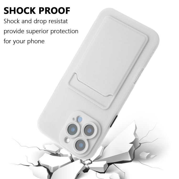 For iPhone 16 Pro Skin Feel Card Contrast Color Button TPU Phone Case(White) - iPhone 16 Pro Cases by buy2fix | Online Shopping UK | buy2fix