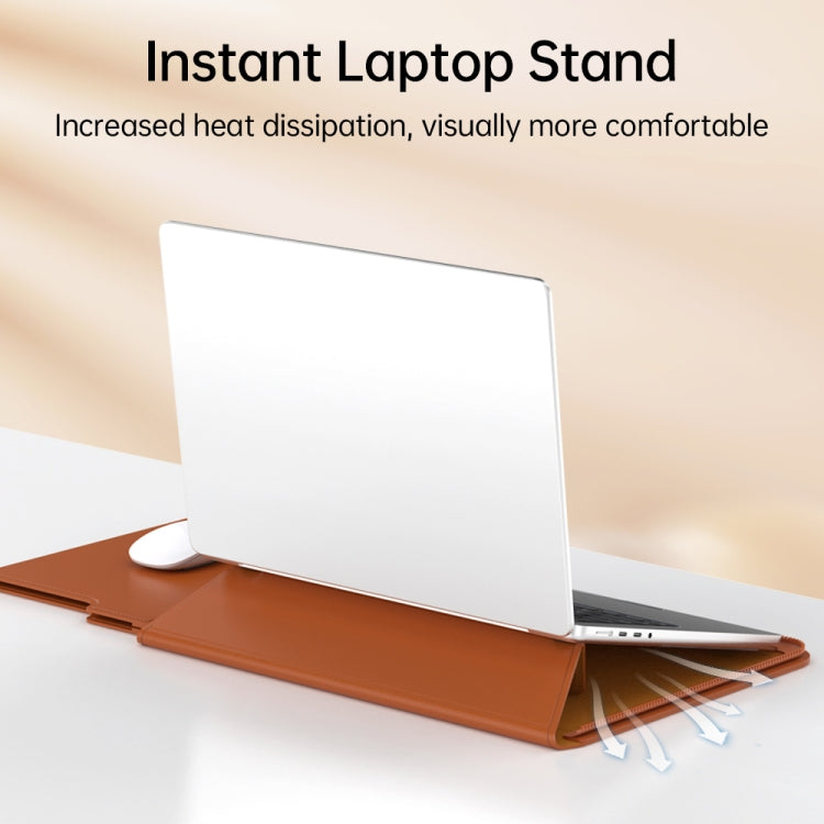 Multifunctional Laptop PU Magnetic Stand Split Liner Bag with Mouse Pad Function, Size:13-14 inch(Black) - 13.3 inch by buy2fix | Online Shopping UK | buy2fix