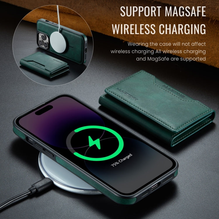 For iPhone 13 Pro Max DG.MING MAGKING-K2 Series MagSafe RFID Card Bag Detachable Phone Case(Green) - iPhone 13 Pro Max Cases by DG.MING | Online Shopping UK | buy2fix