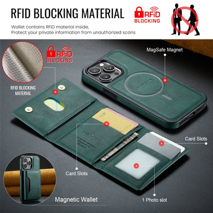 For iPhone 13 Pro Max DG.MING MAGKING-K2 Series MagSafe RFID Card Bag Detachable Phone Case(Green) - iPhone 13 Pro Max Cases by DG.MING | Online Shopping UK | buy2fix