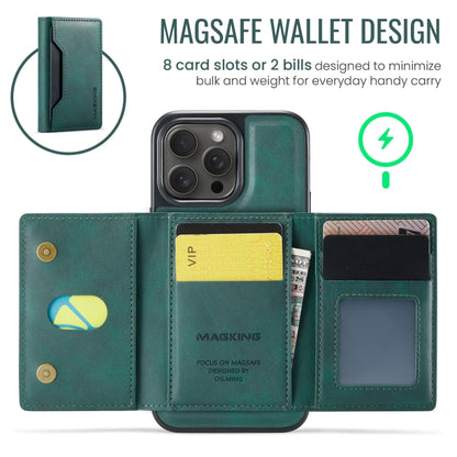 For iPhone 14 Pro Max DG.MING MAGKING-K2 Series MagSafe RFID Card Bag Detachable Phone Case(Green) - iPhone 14 Pro Max Cases by DG.MING | Online Shopping UK | buy2fix