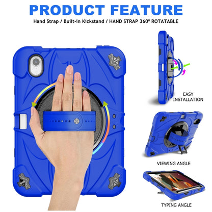 For iPad mini 6 / mini 2024 Bat Hand Grip Turntable Stand Tablet Case(Blue Black) - iPad mini 6 Cases by buy2fix | Online Shopping UK | buy2fix