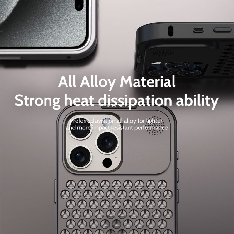 For iPhone 16 Pro R-JUST RJ58 Aromatherapy Metal Cooling Phone Case(Silver) - iPhone 16 Pro Cases by R-JUST | Online Shopping UK | buy2fix