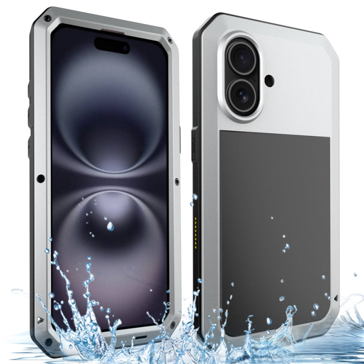 For iPhone 16 Shockproof IP54 Life Waterproof Phone Case(Silver) - iPhone 16 Cases by buy2fix | Online Shopping UK | buy2fix