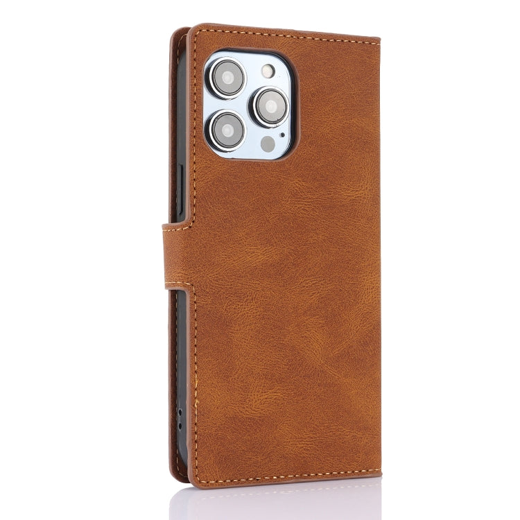 For iPhone 16 Pro Max Fantasy Skin-feel Calfskin Texture Leather Phone Case(Brown) - iPhone 16 Pro Max Cases by buy2fix | Online Shopping UK | buy2fix