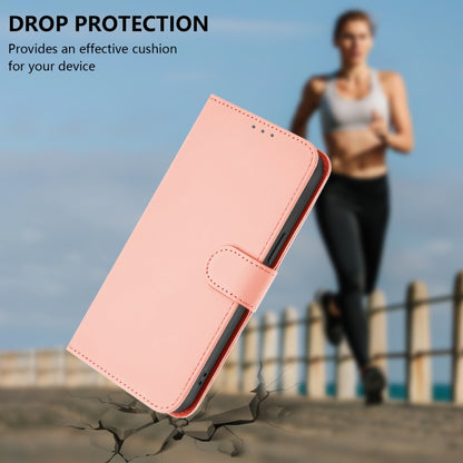 For iPhone 16 Pro Max Skin Feel Solid Color Leather Phone Case with Lanyard(Pink) - iPhone 16 Pro Max Cases by buy2fix | Online Shopping UK | buy2fix