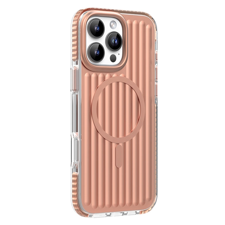 For iPhone 16 Pro Max Mutural Corrugated Texture Magsafe Magnetic Shockproof Phone Case(Antique Brass) - iPhone 16 Pro Max Cases by Mutural | Online Shopping UK | buy2fix