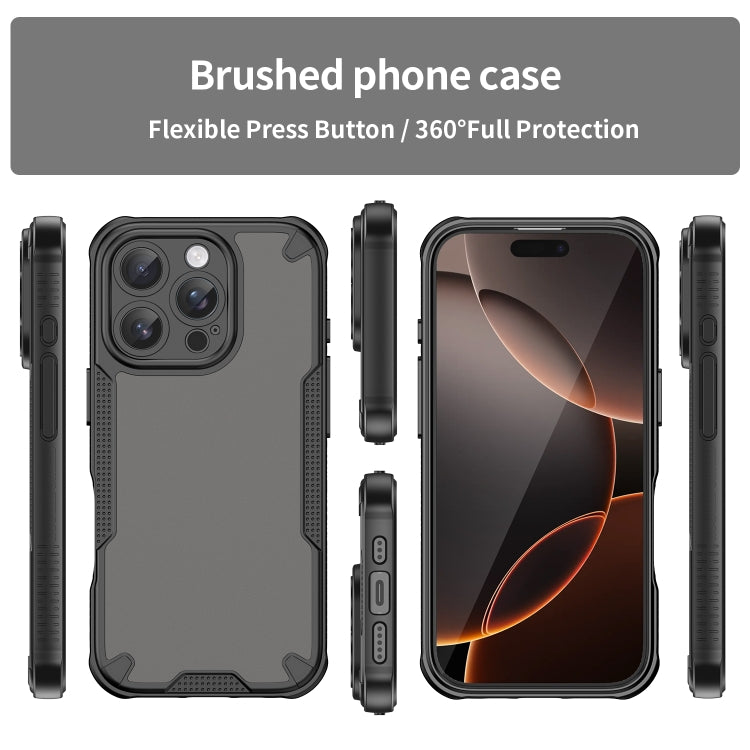 For iPhone 16 Pro Max Armor Glaze PC Hybrid TPU Phone Case(Black) - iPhone 16 Pro Max Cases by buy2fix | Online Shopping UK | buy2fix