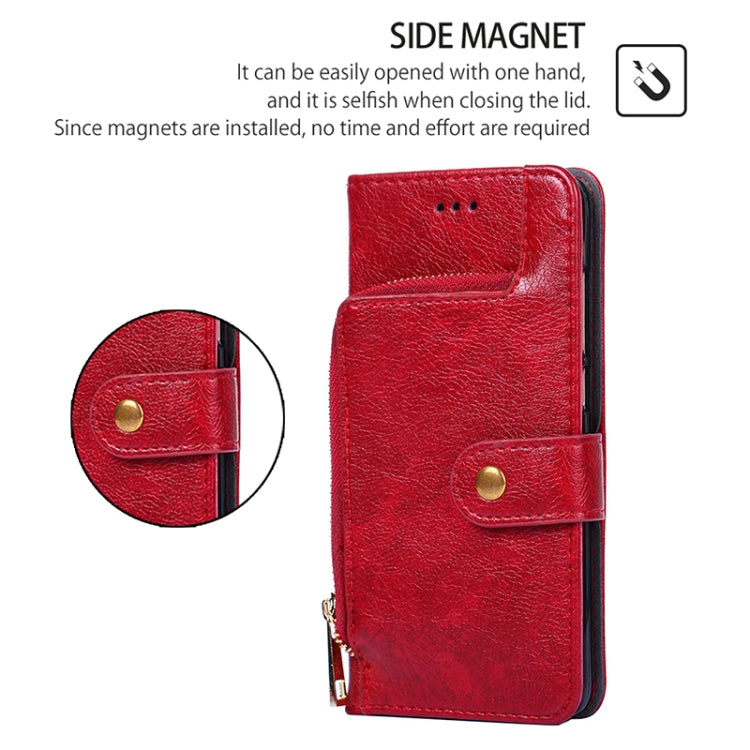 For iPhone 16 Pro Zipper Bag Leather Phone Case(Red) - iPhone 16 Pro Cases by buy2fix | Online Shopping UK | buy2fix