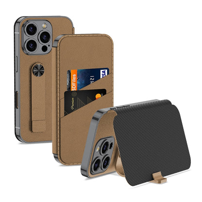 For iPhone 16 Pro Max GKK Plating Phantom Flip Leather MagSafe Phone Case(Brown) - iPhone 16 Pro Max Cases by GKK | Online Shopping UK | buy2fix