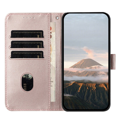 For OnePlus 12 Triangle Pattern Buckle Clasp Leather Phone Case(Rose Gold) - OnePlus Cases by buy2fix | Online Shopping UK | buy2fix