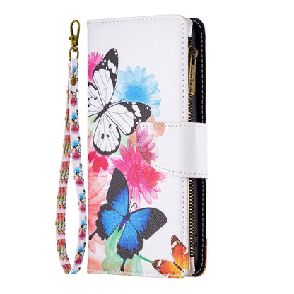 For Samsung Galaxy S25 5G Colored Drawing Pattern Zipper Leather Phone Case(Two Butterflies) - Galaxy S25 5G Cases by buy2fix | Online Shopping UK | buy2fix