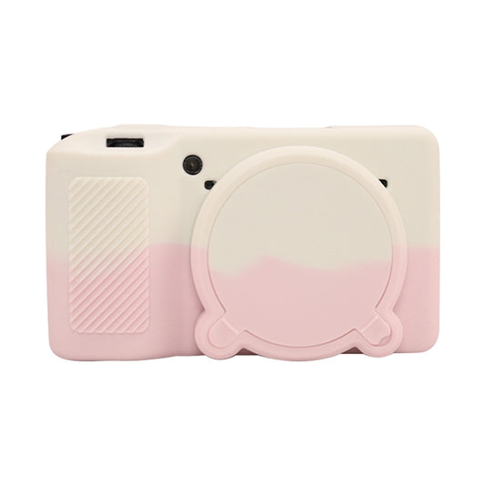 For Ricoh GR III Soft Silicone Protective Case(White Pink) - Protective Case by buy2fix | Online Shopping UK | buy2fix