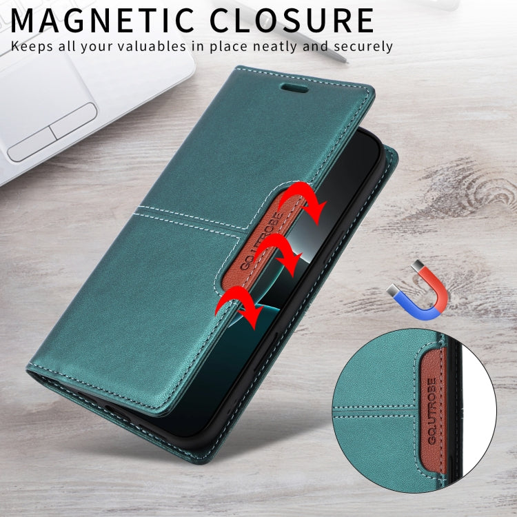 For iPhone 16 Plus GQUTROBE G01 RFID Anti-theft Leather Phone Case(Green) - iPhone 16 Plus Cases by GQUTROBE | Online Shopping UK | buy2fix