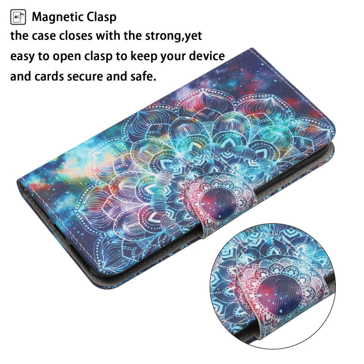 For Samsung Galaxy S25 5G Colored Drawing Pattern Leather Phone Case(Star Mandala) - Galaxy S25 5G Cases by buy2fix | Online Shopping UK | buy2fix