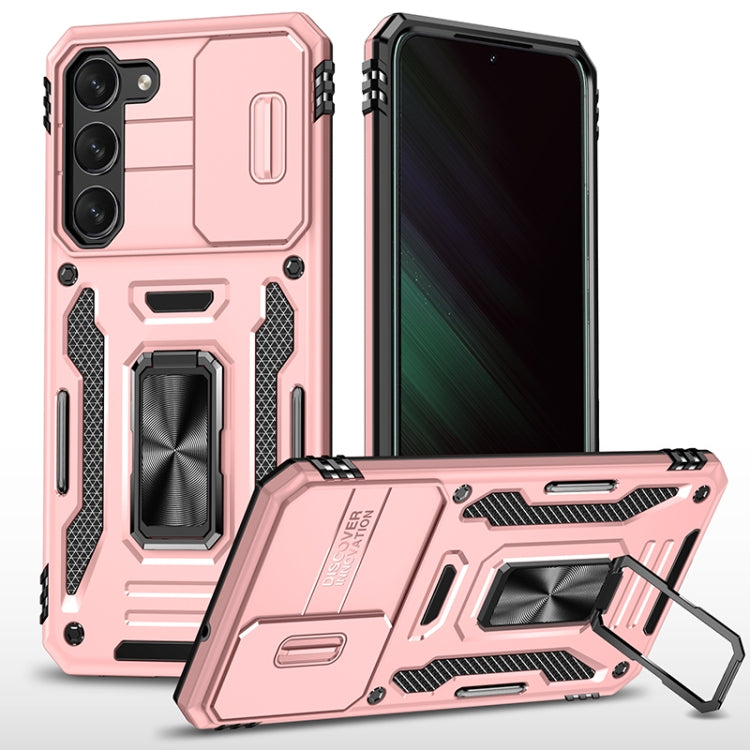 For Samsung Galaxy S25+ 5G Armor PC Hybrid TPU Camera Shield Phone Case(Rose Gold) - Galaxy S25+ 5G Cases by buy2fix | Online Shopping UK | buy2fix