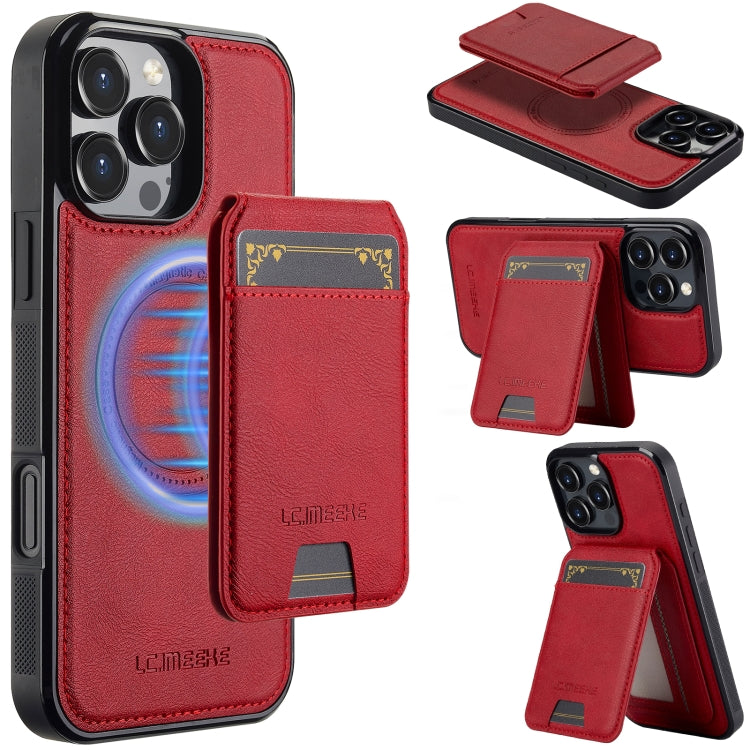 For iPhone 16 Pro Max LC.IMEEKE L3 Series Detachable RFID Card Bag Magsafe Phone Case(Red) - iPhone 16 Pro Max Cases by LC.IMEEKE | Online Shopping UK | buy2fix