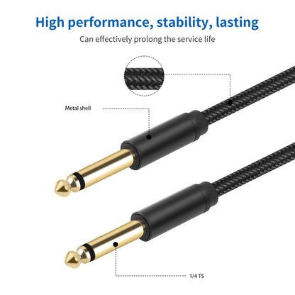 6.35mm 1/4 TRS Male to Male Electric Guitar Audio Cable, Length:3m - Microphone Audio Cable & Connector by buy2fix | Online Shopping UK | buy2fix