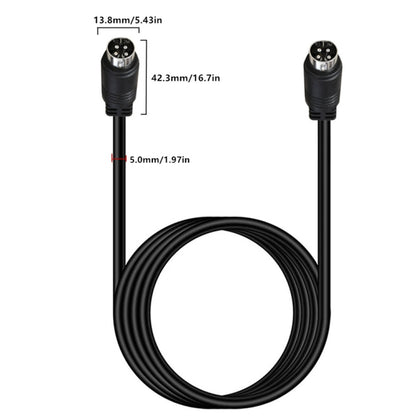 MD DIN 4 Pin Male to Male AC/DC Power Audio Adapter Cable, Length:1.5m(Black) - Microphone Audio Cable & Connector by buy2fix | Online Shopping UK | buy2fix