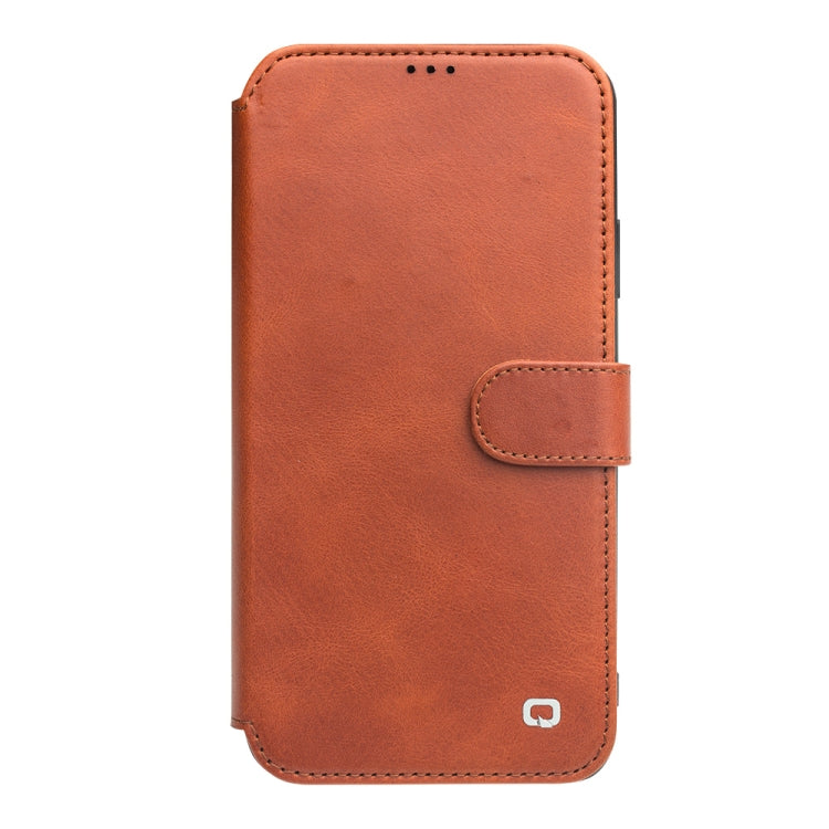 For iPhone 11 Pro QIALINO Business Magnetic Buckle Horizontal Flip Leather Case with Card Slots(Light Brown) - iPhone 11 Pro Cases by QIALINO | Online Shopping UK | buy2fix