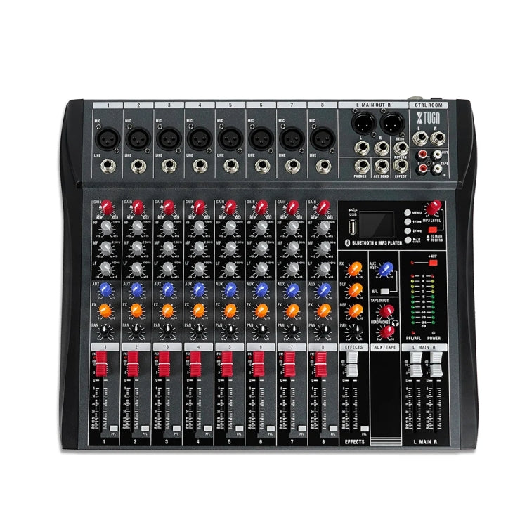 XTUGA CT80X 8-Channels Audio Mixer DJ Mixing Console with 48V Power Supply(AU Plug) - Live Sound Effects Processors by XTUGA | Online Shopping UK | buy2fix