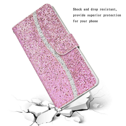 For Samsung Galaxy S25 5G Glitter Powder Filp Leather Phone Case(Pink) - Galaxy S25 5G Cases by buy2fix | Online Shopping UK | buy2fix