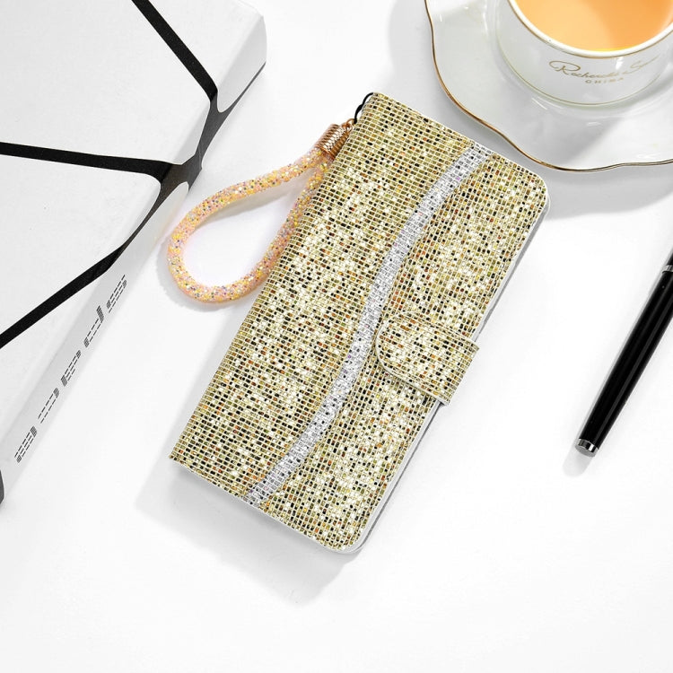 For Samsung Galaxy S25 5G Glitter Powder Filp Leather Phone Case(Gold) - Galaxy S25 5G Cases by buy2fix | Online Shopping UK | buy2fix