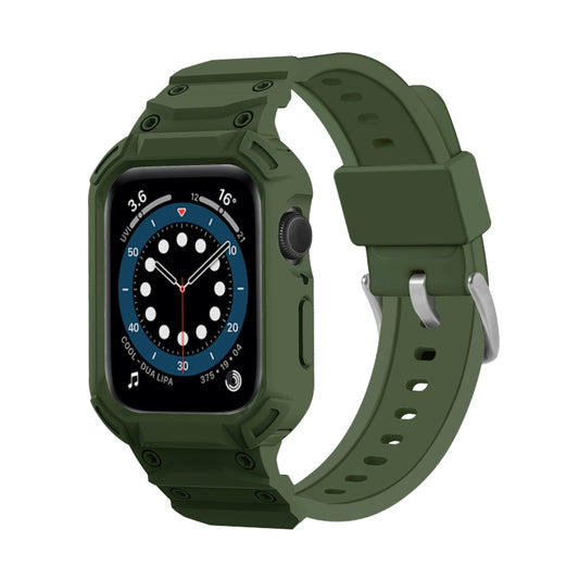 For Apple Watch Series 10 42mm Armor TPU Case Integrated Watch Band(Army Green) - Watch Cases by buy2fix | Online Shopping UK | buy2fix