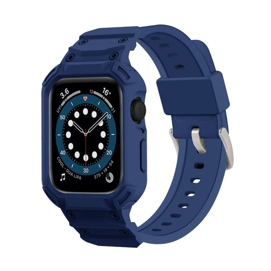 For Apple Watch Series 10 42mm Armor TPU Case Integrated Watch Band(Midnight Blue) - Watch Cases by buy2fix | Online Shopping UK | buy2fix