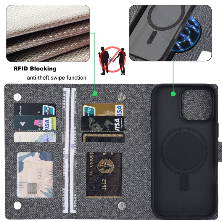 For iPhone 16 Plus ViLi GBS Series MagSafe Magnetic RFID Leather Flip Phone Case(Black) - iPhone 16 Plus Cases by ViLi | Online Shopping UK | buy2fix