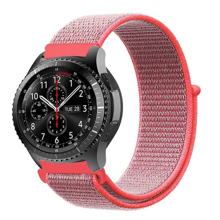For Samsung Galaxy Watch 42mm Nylon Braided Watch Band(Hot Pink) - Watch Bands by buy2fix | Online Shopping UK | buy2fix