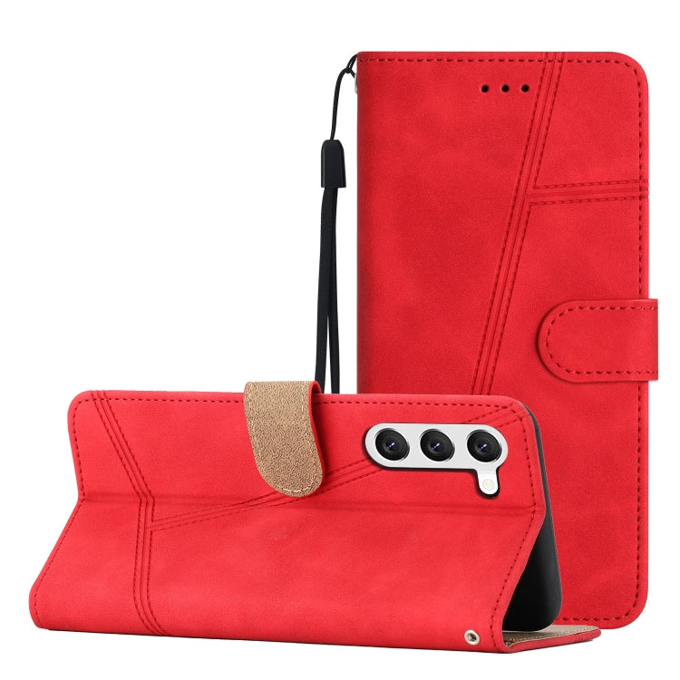 For Samsung Galaxy S25+ 5G Skin-feel Stitching Leather Phone Case(Red) - Galaxy S25+ 5G Cases by buy2fix | Online Shopping UK | buy2fix