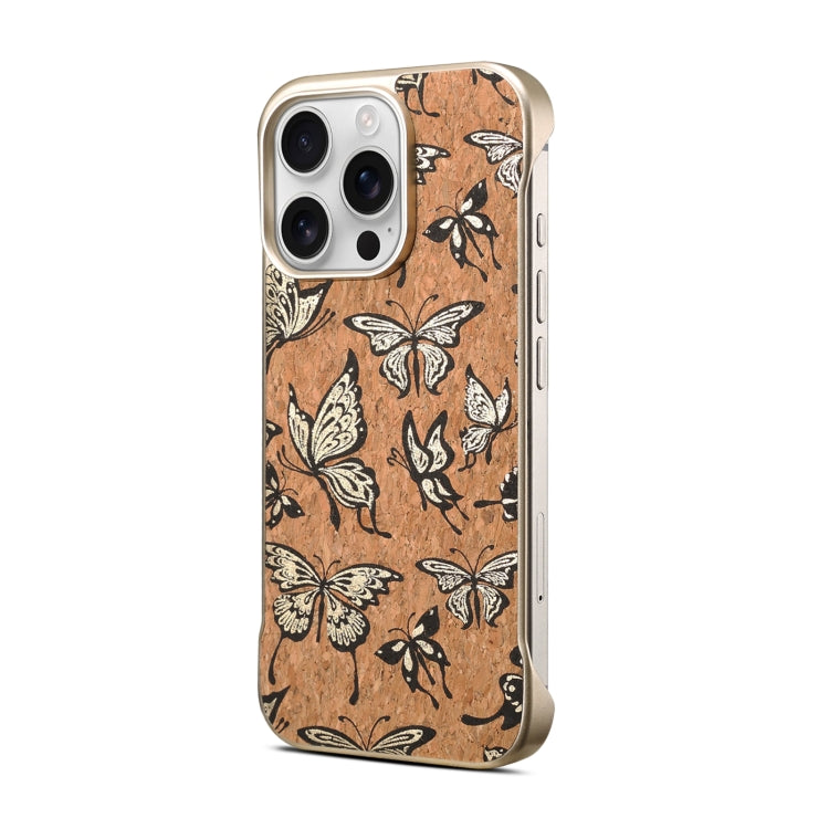 For iPhone 16 Plus Denior A18 WoodenPaint MagSafe Phone Case(Butterflies) - iPhone 16 Plus Cases by Denior | Online Shopping UK | buy2fix