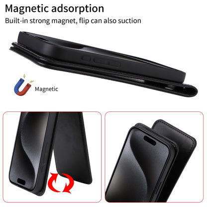 For OnePlus 13 Magnetic Vertical Flip Leather Phone Case(Black) - OnePlus Cases by buy2fix | Online Shopping UK | buy2fix