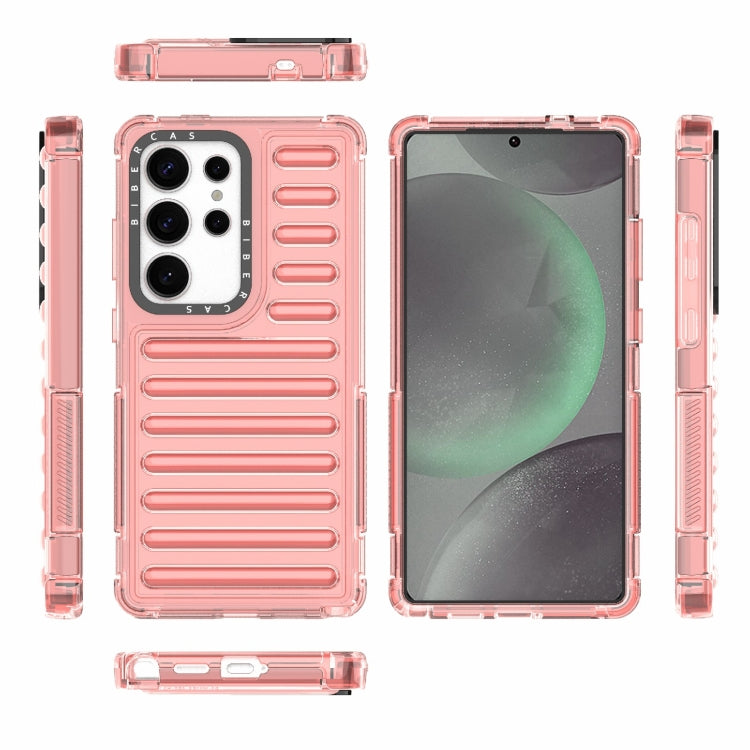 For Samsung Galaxy S25 Ultra 5G High Transparency TPU Hybrid PC Airbag Phone Case(Pink) - Galaxy S25 Ultra 5G Cases by buy2fix | Online Shopping UK | buy2fix