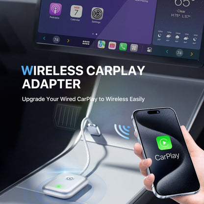 USB Interface Wired to Wireless Car CarPlay Adapter(Silver) - Bluetooth Adapters by buy2fix | Online Shopping UK | buy2fix