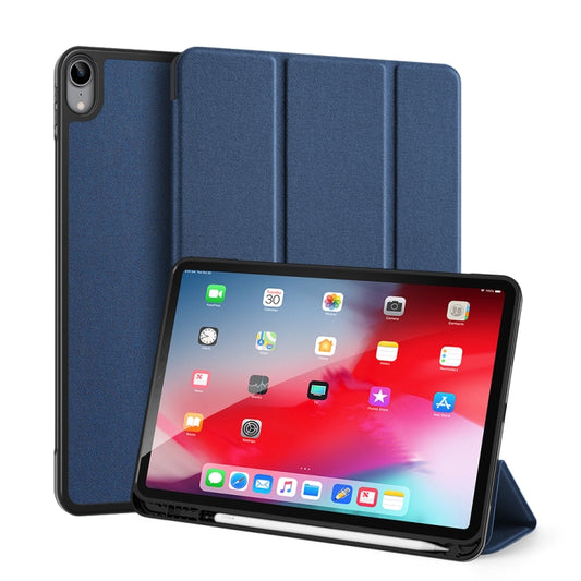 For iPad Air 11 2024 / 2022 / 2020 10.9 DUX DUCIS Domo Series Horizontal Flip Magnetic TPU + PU Leather Case with Three-folding Holder & Pen Slot(Blue) - iPad Air (2022) / (2020) 10.9 Cases by DUX DUCIS | Online Shopping UK | buy2fix