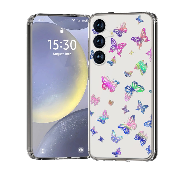 For Samsung Galaxy S25+ 5G IMD Double Piece Simple Fresh Shockproof Phone Case(Laser Butterfly) - Galaxy S25+ 5G Cases by buy2fix | Online Shopping UK | buy2fix