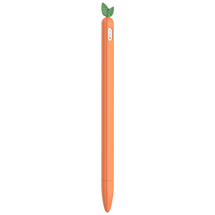 For Apple Pencil 2 Contrasting Color Mint Leaf Silicone Non-slip Protective Cover(Orange) - Pencil Accessories by buy2fix | Online Shopping UK | buy2fix