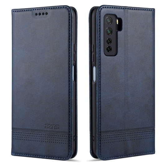 For Huawei Nova 7 SE AZNS Magnetic Calf Texture Horizontal Flip Leather Case with Card Slots & Holder & Wallet(Dark Blue) - Huawei Cases by AZNS | Online Shopping UK | buy2fix