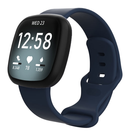 For Fitbit Versa 4 / Versa 3 / Sense 2 / Sense Silicone Watch Band, Size: L(Navy Blue) - Watch Bands by buy2fix | Online Shopping UK | buy2fix