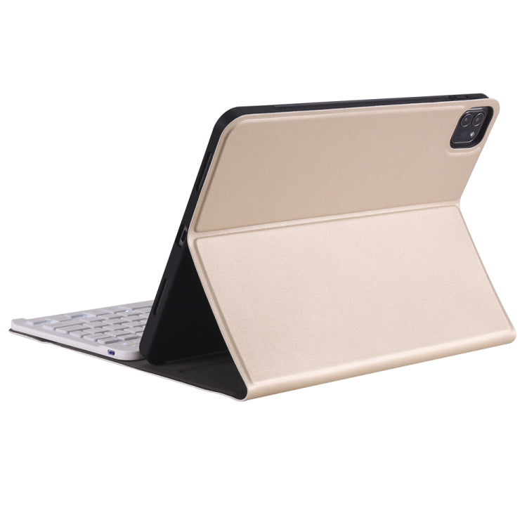 A098BS Detachable Ultra-thin Backlight Bluetooth Keyboard Tablet Case for iPad Air 4 10.9 inch (2020), with Stand & Pen Slot(Gold) - For iPad Air by buy2fix | Online Shopping UK | buy2fix